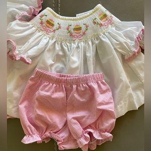 Classic Whimsy smocked baby girl Easter outfit